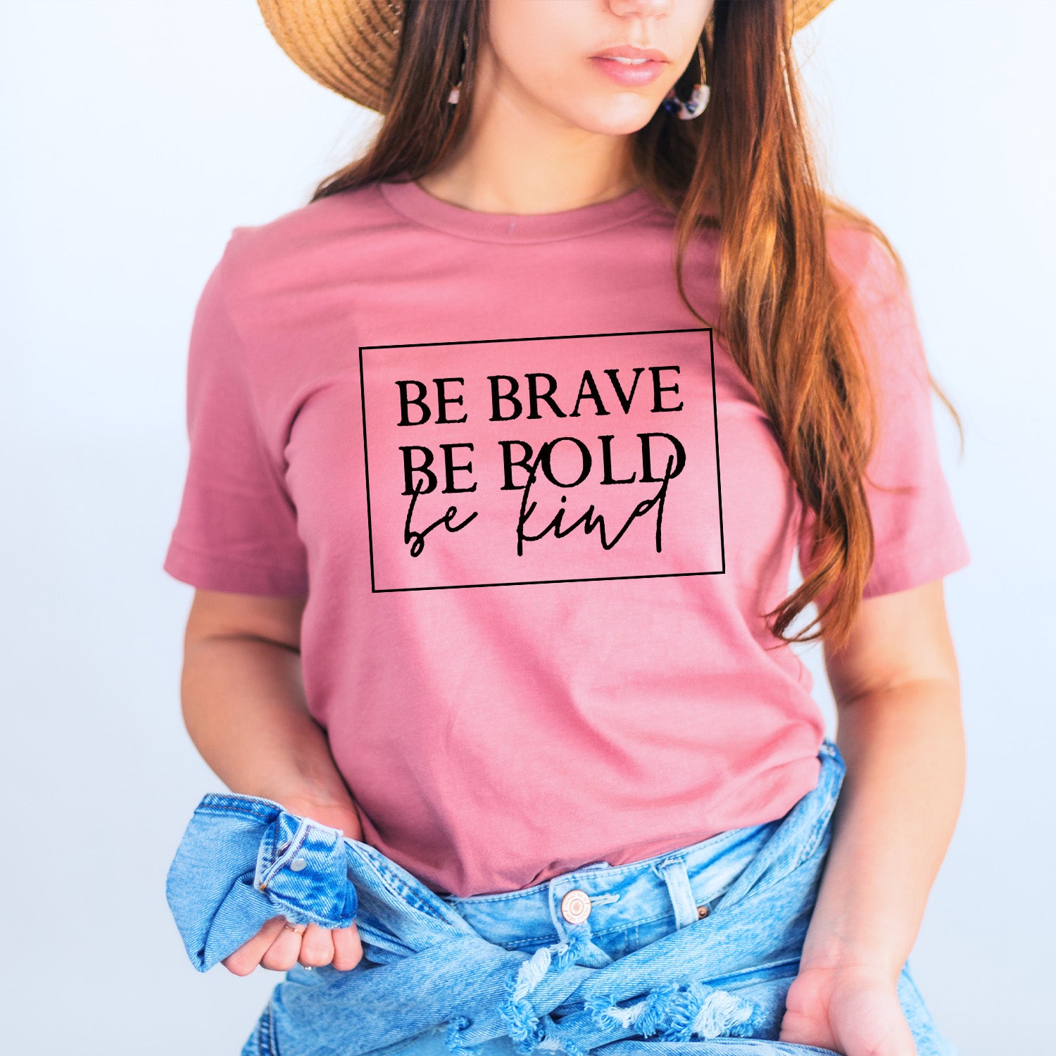 Be Bold Be Brave Be Kind Unisex T-shirt featuring a vibrant graphic design on a soft fabric.