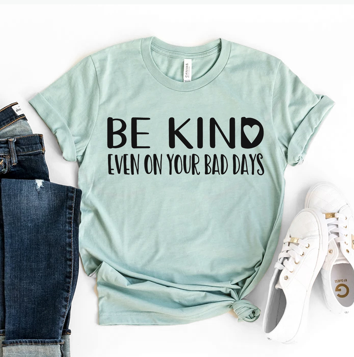 Be Kind Even On Your Bad Days T-shirt made from premium ring spun cotton with a soft feel and high-quality flex print design.