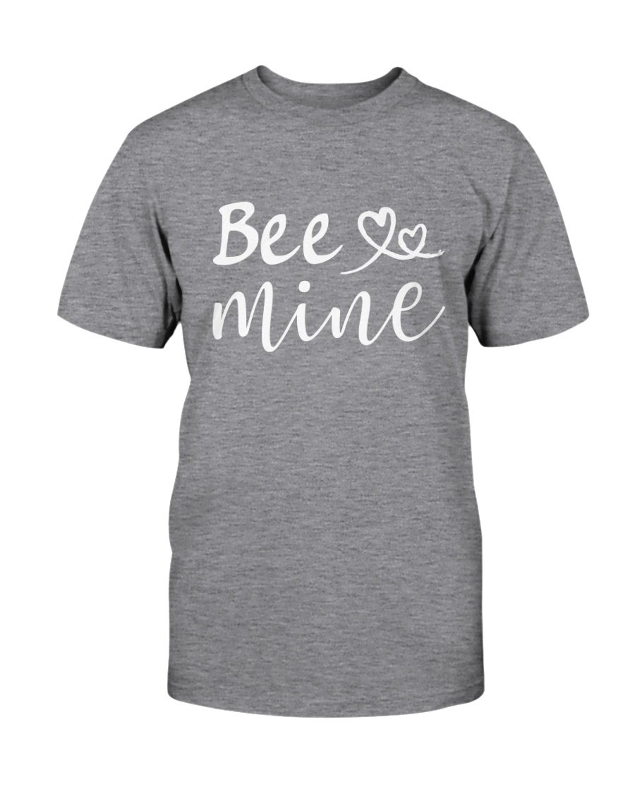 Bee Love Mine Shirt in various colors, showcasing its unisex design and comfortable fabric.