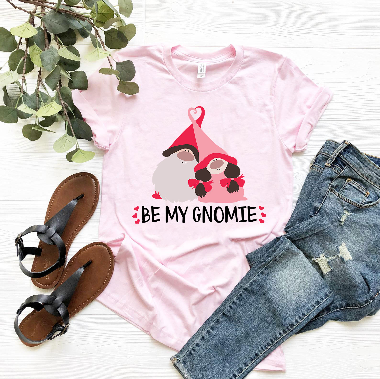 Be My Gnomie Shirt in various colors, showcasing its soft fabric and stylish design.