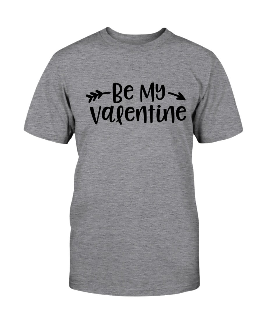 Be My Valentine Shirt in various colors, showcasing its soft fabric and stylish design.