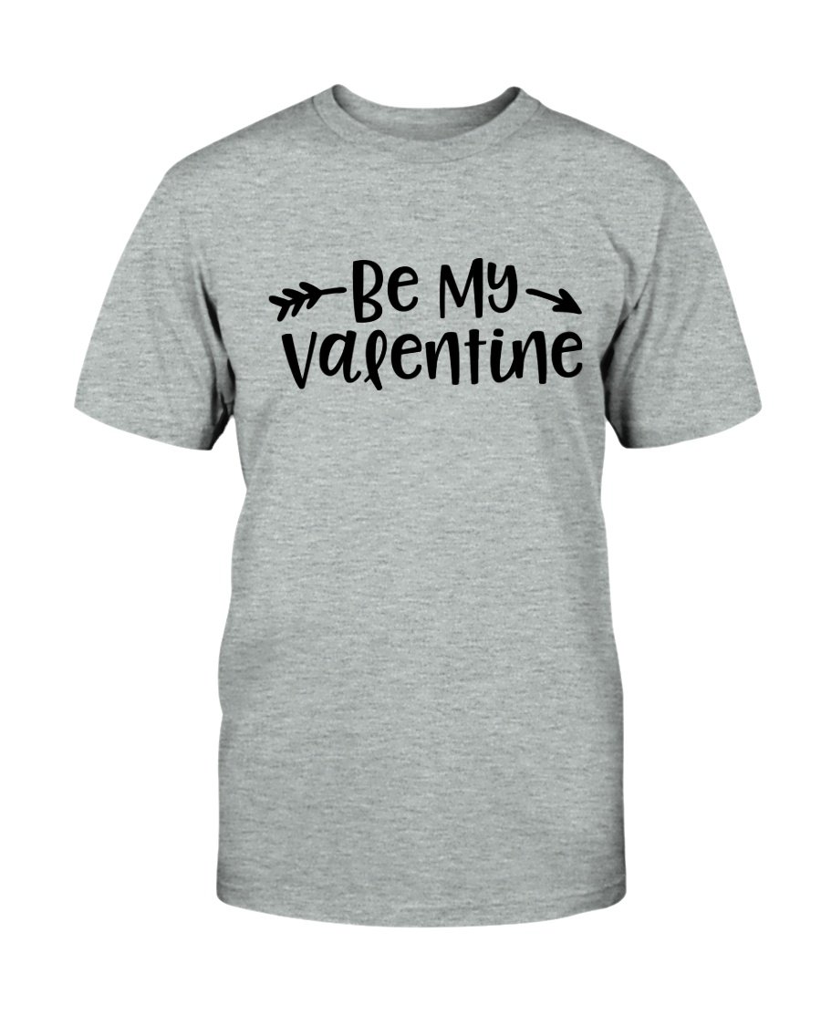 Be My Valentine Shirt in various colors, showcasing its soft fabric and stylish design.