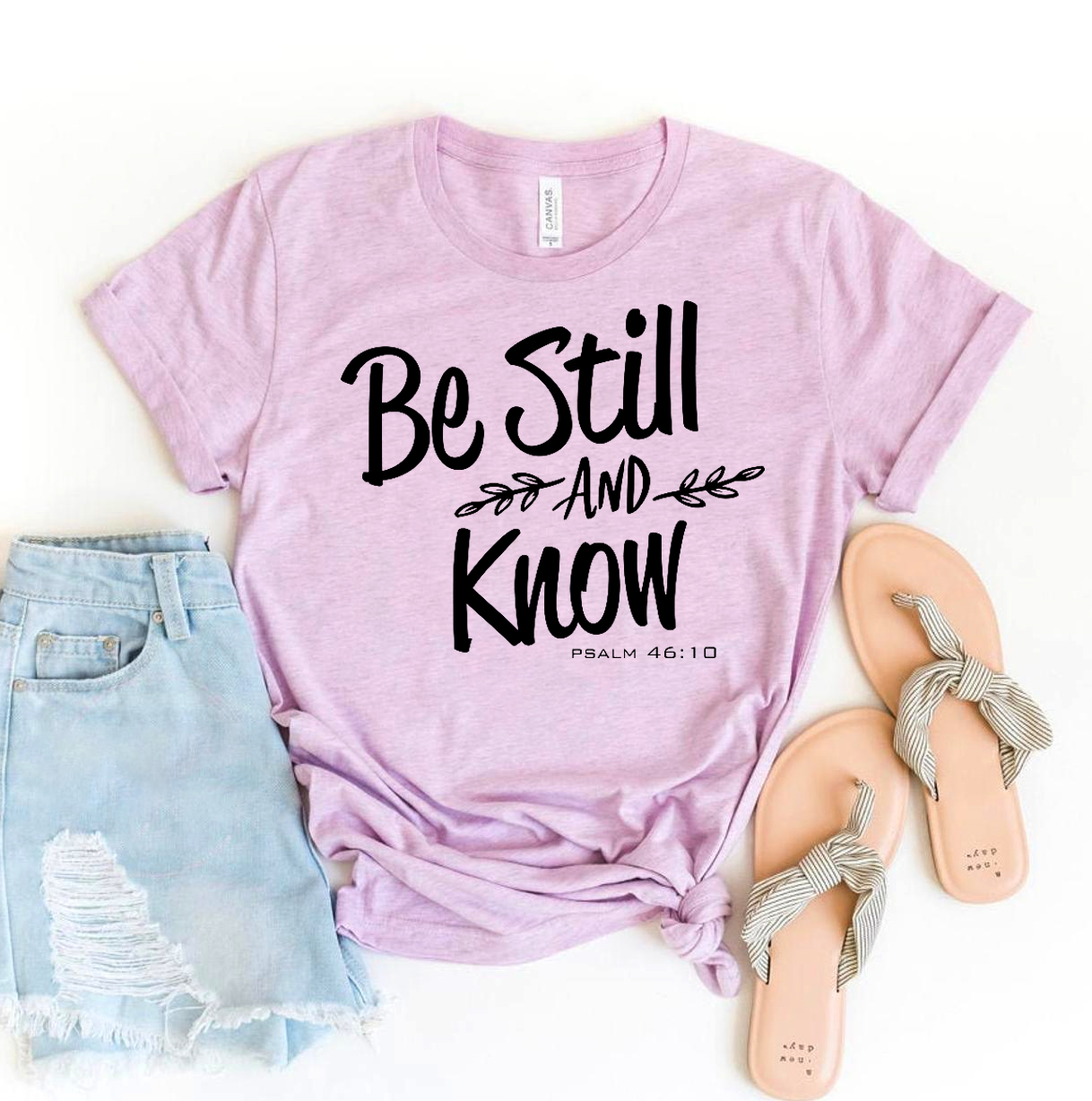 Be Still And Know T-shirt made from premium ring spun cotton, featuring a soft textile flex print design.