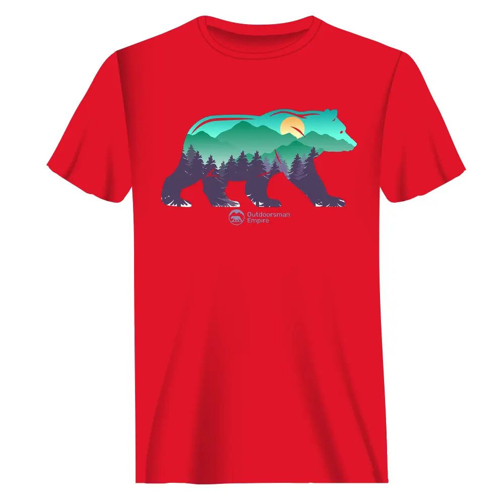 A stylish Bear Man T-Shirt made from 100% Ringspun Cotton, featuring a modern classic fit and eco-friendly dyes, perfect for casual wear.