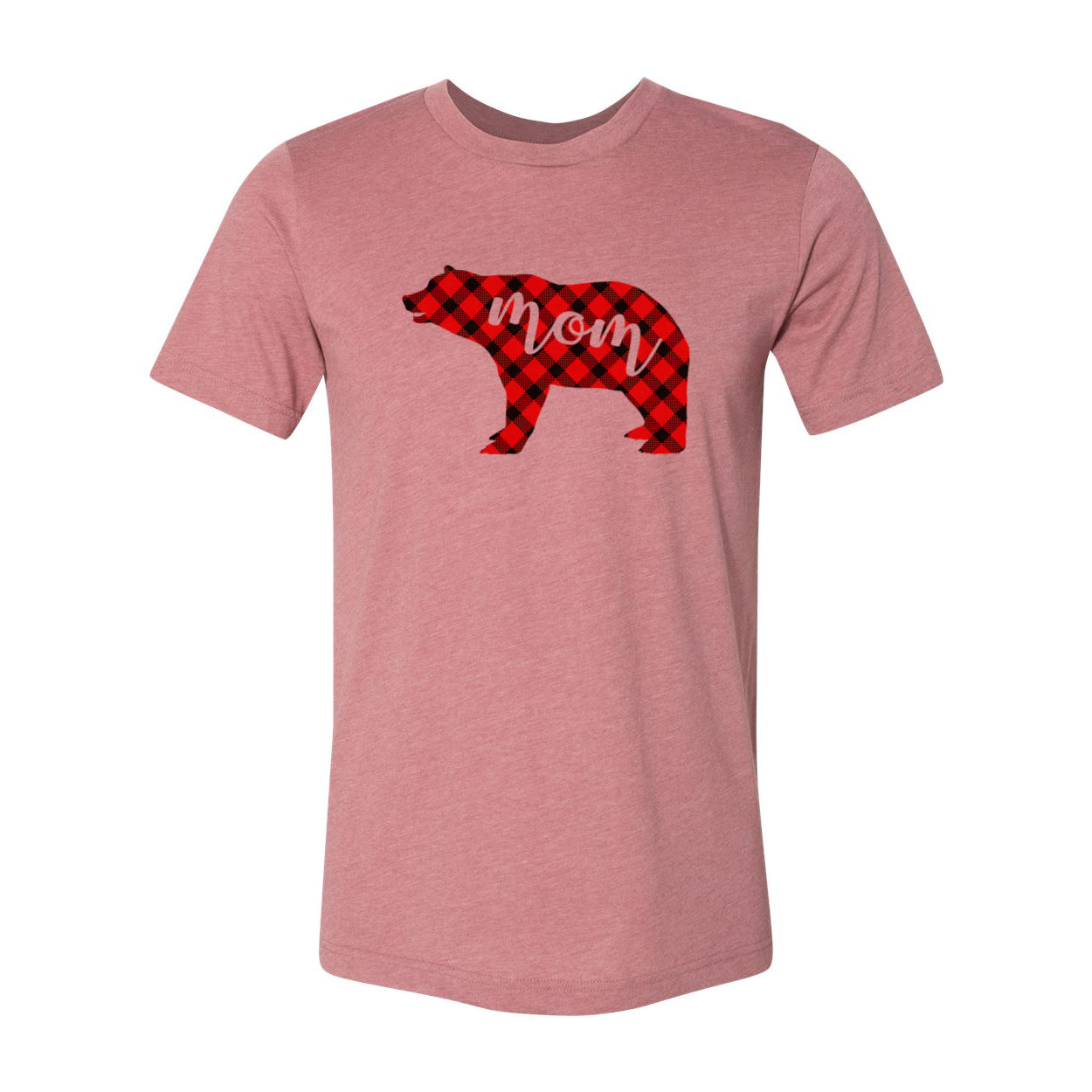 A stylish Bear Mom Shirt made from soft ring spun cotton, featuring a classic crew neck and available in multiple colors.