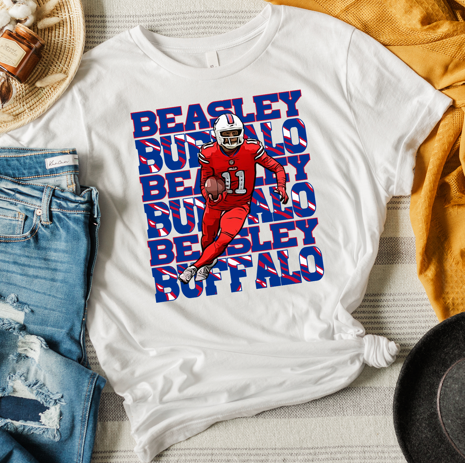 Beasley Buffalo Cartoon Unisex T-shirt featuring a vibrant buffalo design, perfect for casual wear.