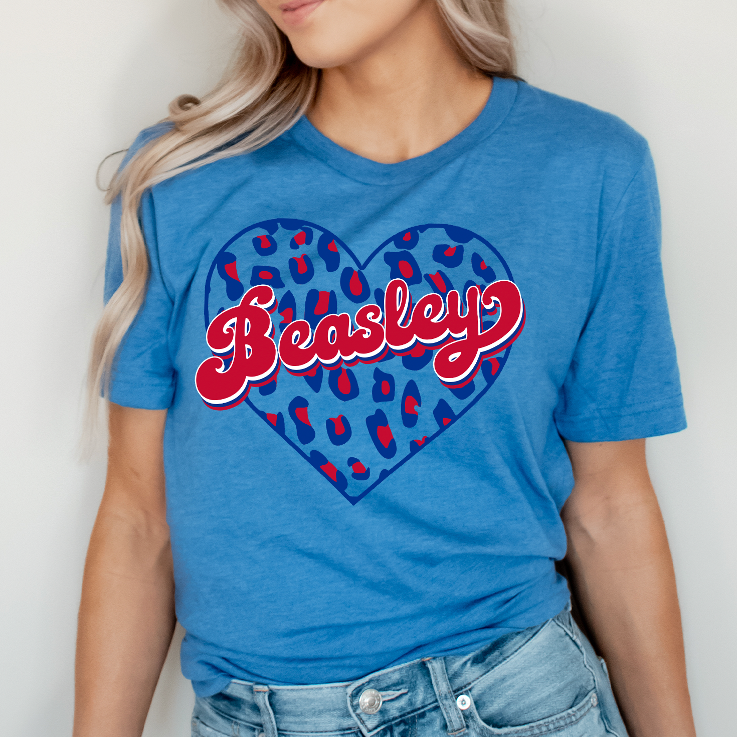 Beasley Heart Unisex T-shirt featuring vibrant DTG printed design on soft fabric.