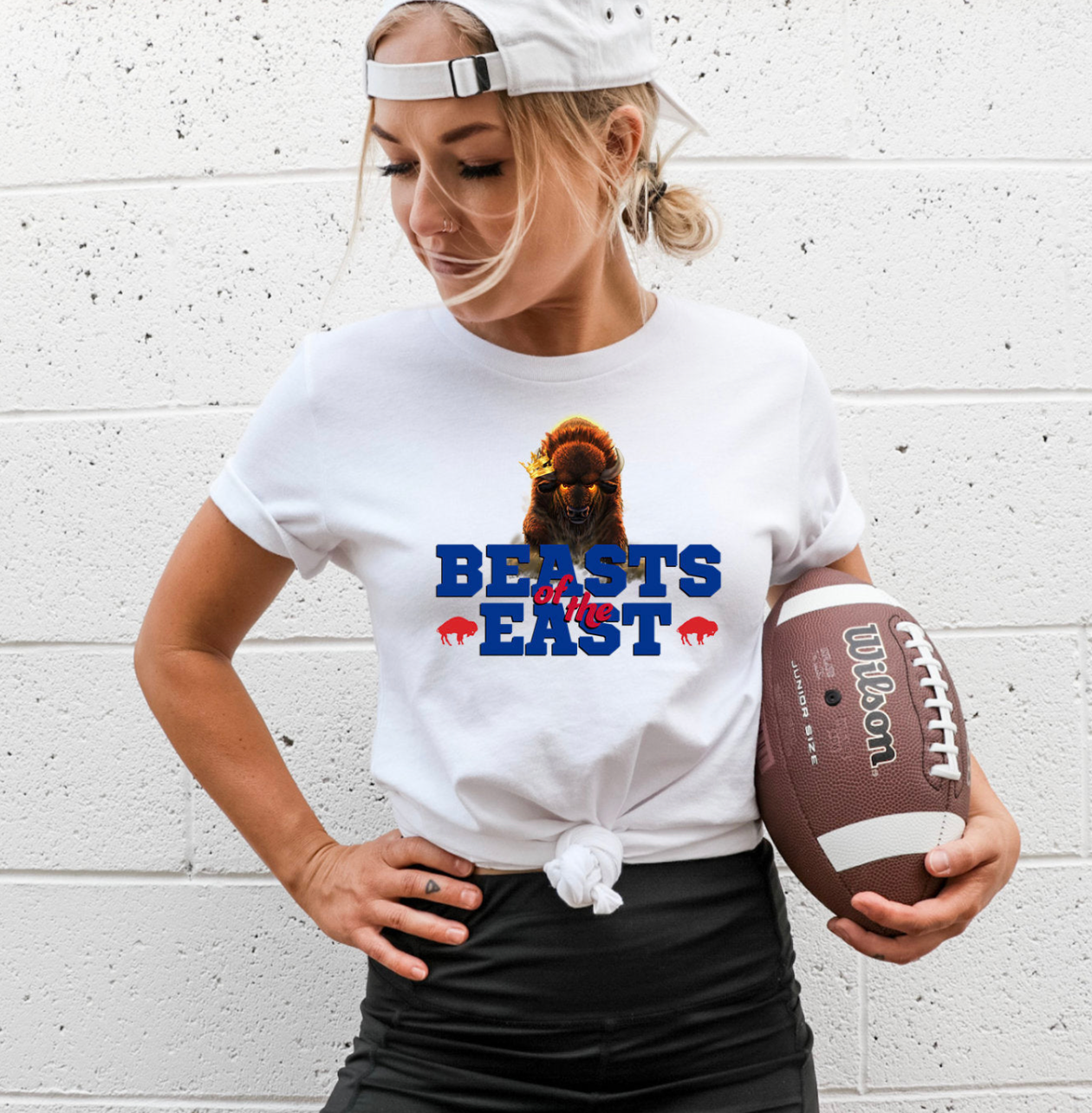 Beasts of The East Unisex T-shirt featuring a vibrant Buffalo graphic design on a soft fabric.