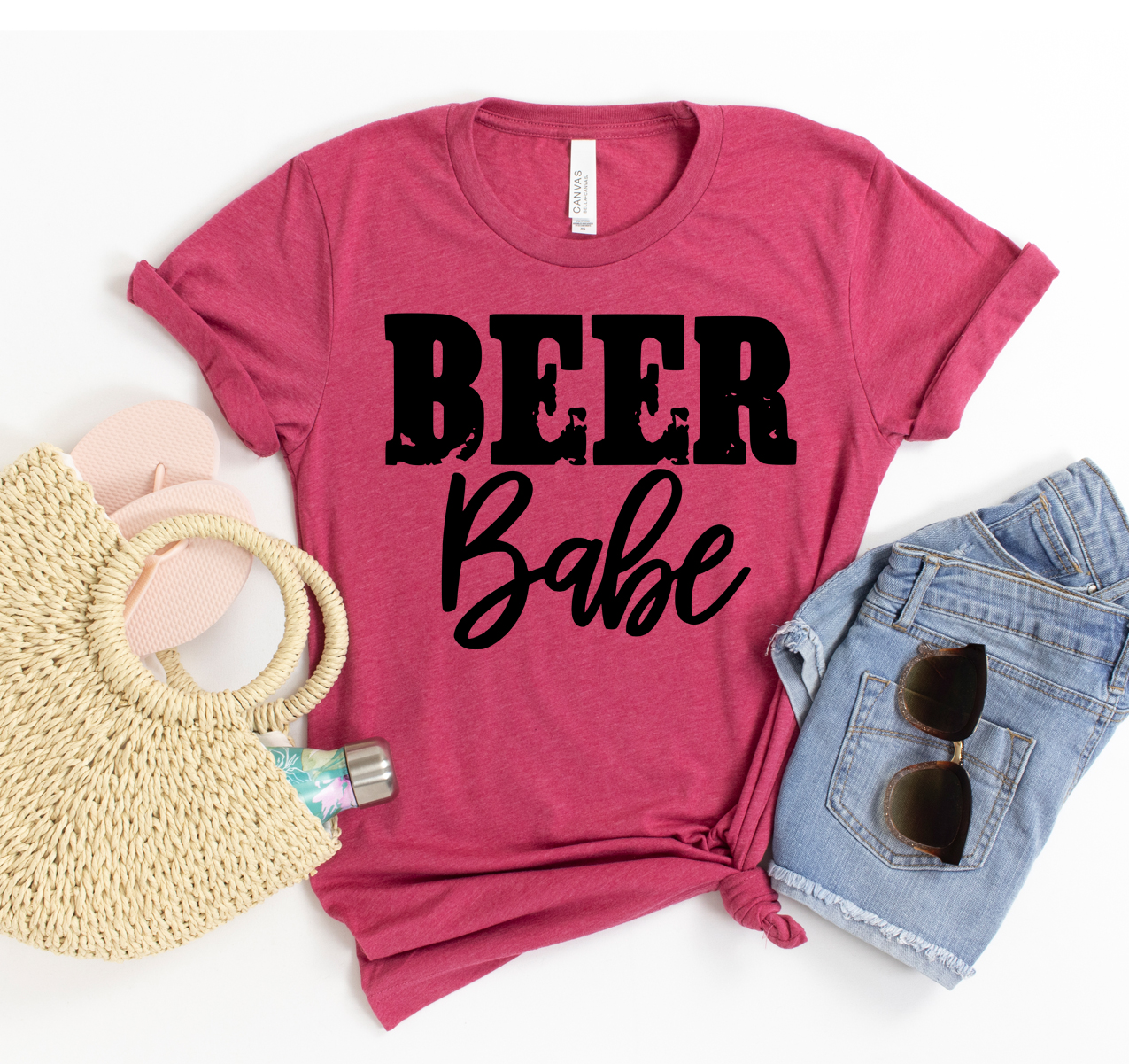 Beer Babe T-shirt featuring a classic unisex design in soft cotton fabric, perfect for casual wear.