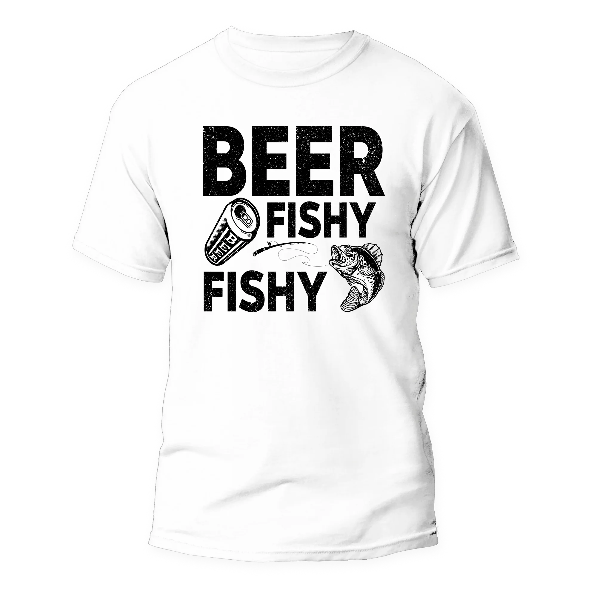 Beer Fishy Fishy Man T-Shirt featuring a fun design, made from 100% Ringspun Cotton, perfect for casual wear.