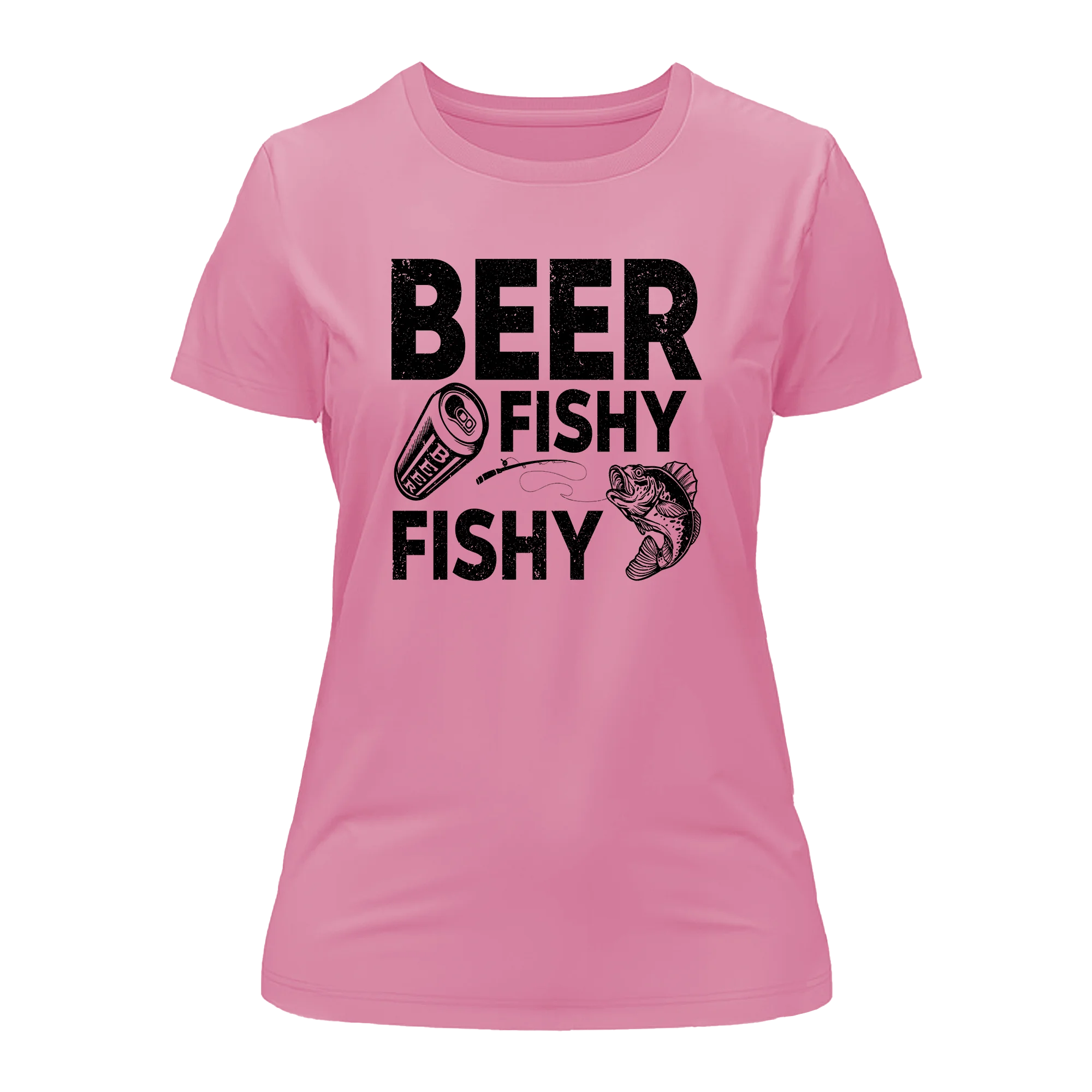 A stylish Beer Fishy Fishy T-Shirt for women, featuring a fun design and made from soft, comfortable fabric.