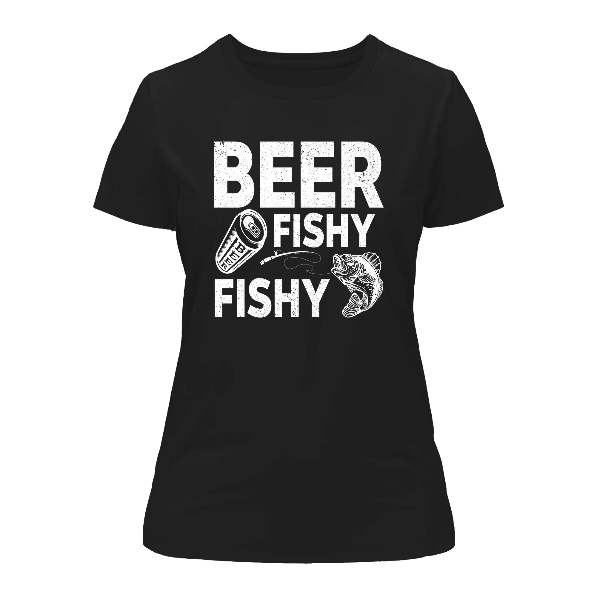 A stylish Beer Fishy Fishy T-Shirt for women, featuring a fun design and made from soft, comfortable fabric.