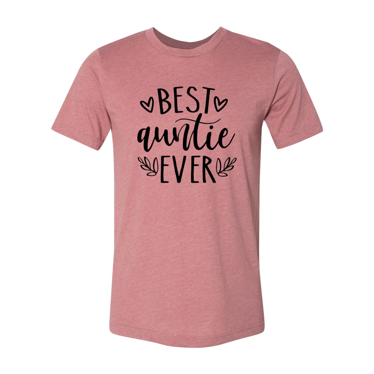 A soft and stylish unisex T-shirt featuring the phrase 'Best Auntie Ever' in vibrant print, available in multiple colors.