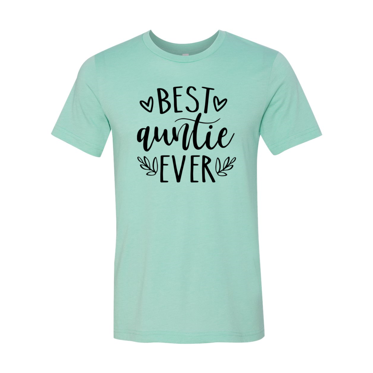 A soft and stylish unisex T-shirt featuring the phrase 'Best Auntie Ever' in vibrant print, available in multiple colors.