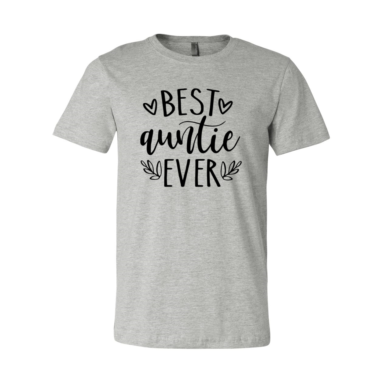 A soft and stylish unisex T-shirt featuring the phrase 'Best Auntie Ever' in vibrant print, available in multiple colors.