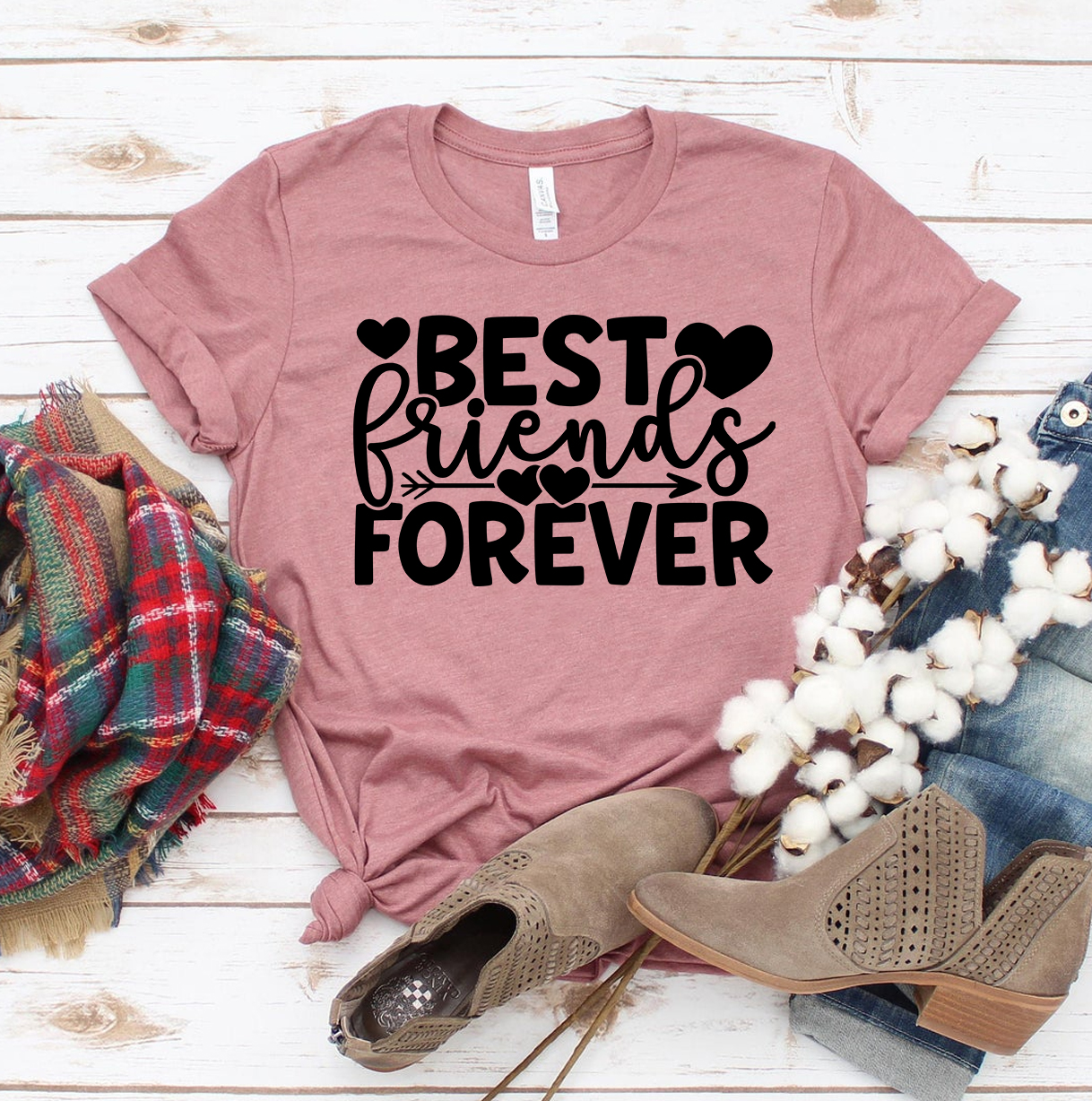 Best Friends Forever T-shirt made of premium ring spun cotton with a stylish design celebrating friendship.