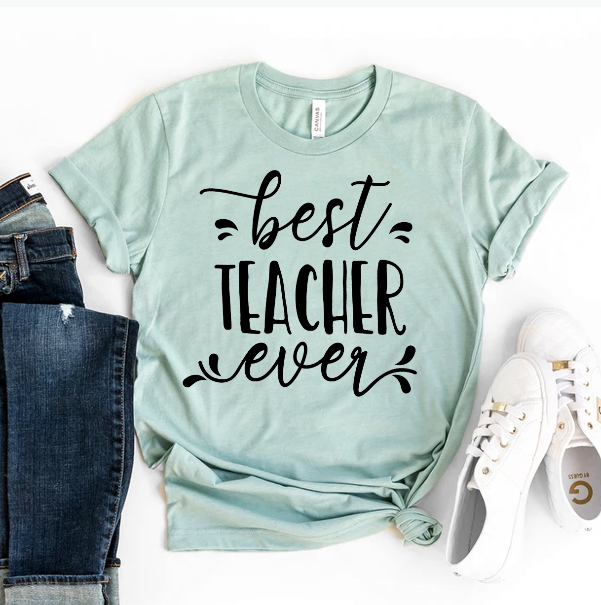 Best Teacher Ever T-shirt made of premium ring spun cotton with a stylish print design.