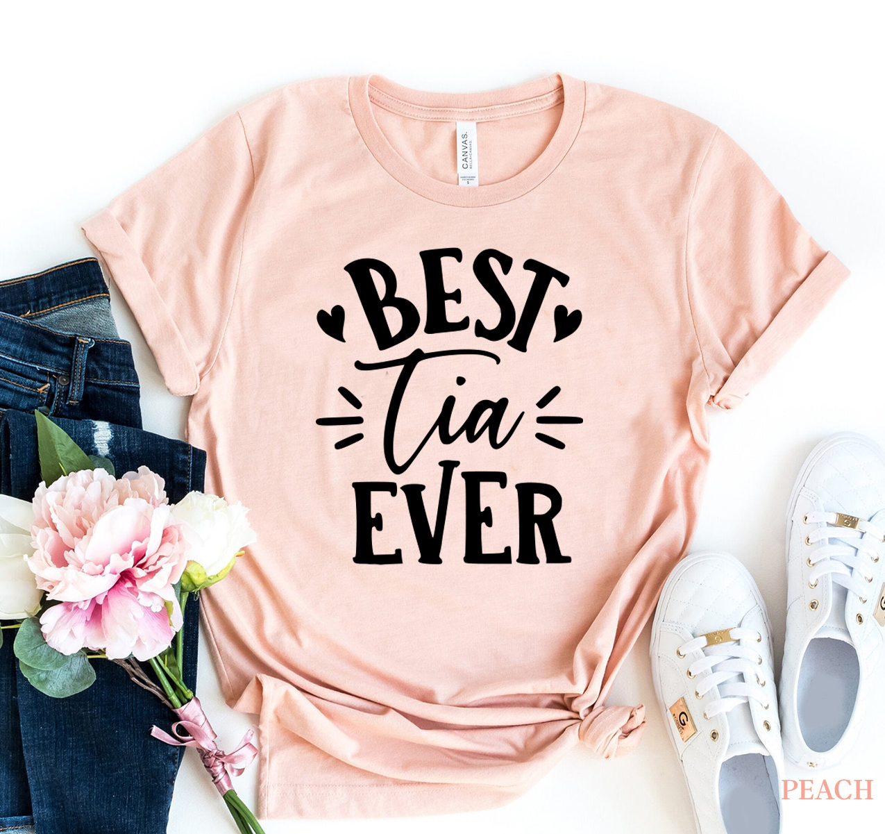 Best Tia Ever T-shirt made of premium ring spun cotton with a stylish flex print design.