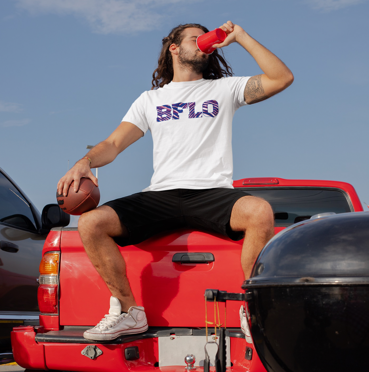 BFLO Unisex T-shirt showcasing vibrant DTG printing on soft fabric, perfect for casual wear.