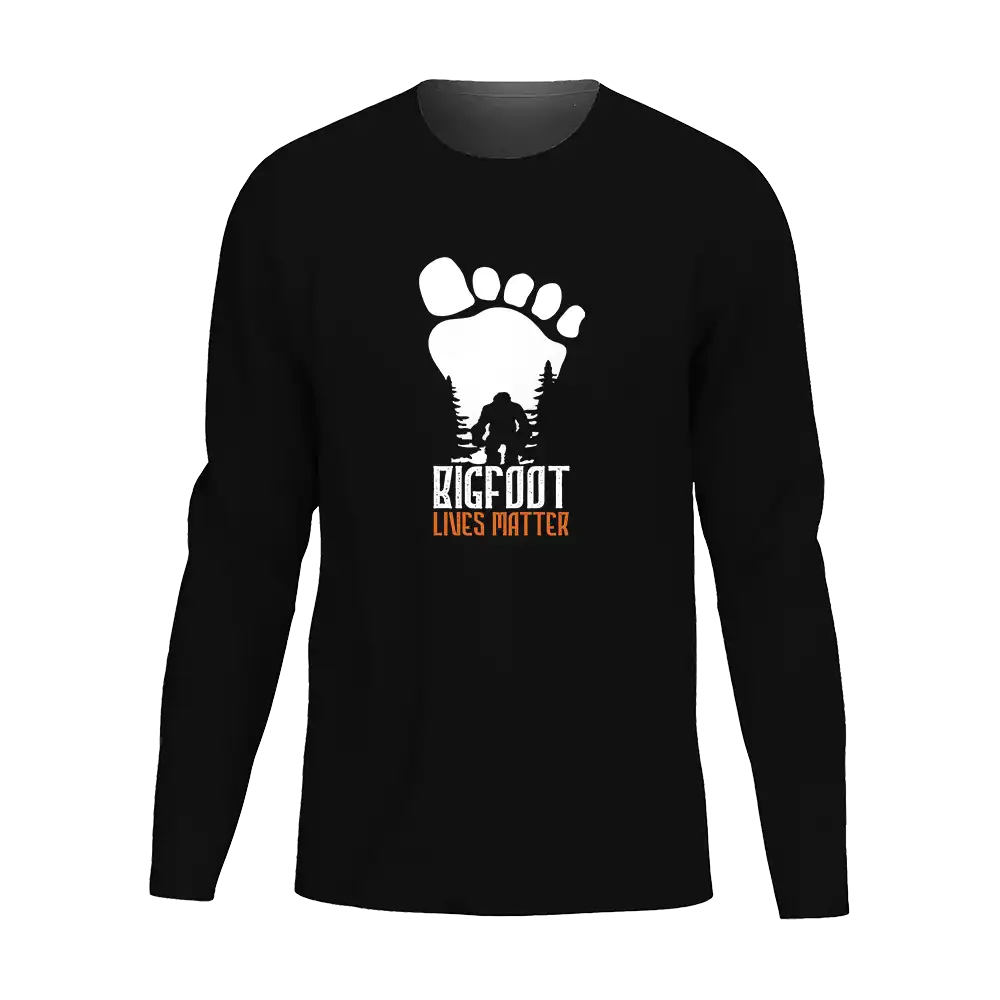 Bigfoot Lives Matter Men Long Sleeve Shirt featuring a unique design, comfortable fabric, and stylish fit.