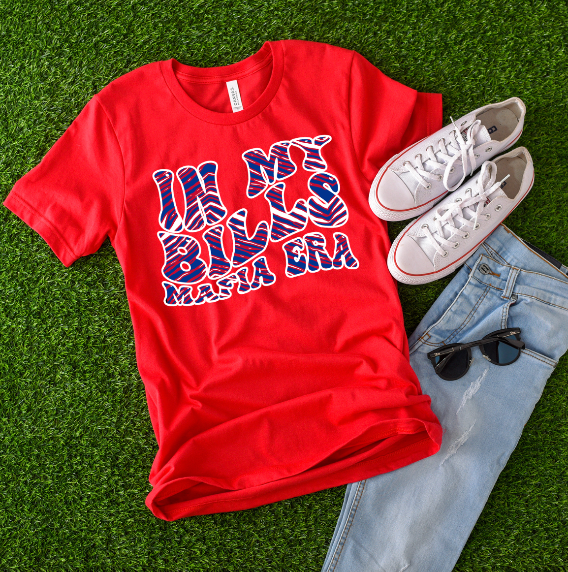 Bills Mafia Era Unisex T-shirt featuring vibrant team colors and design, perfect for fans.