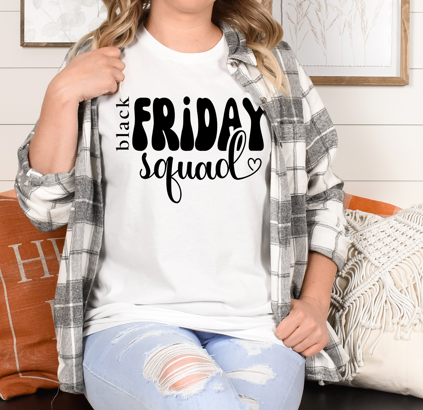 Black Friday Squad Unisex T-shirt featuring vibrant design and soft fabric, perfect for holiday shopping.