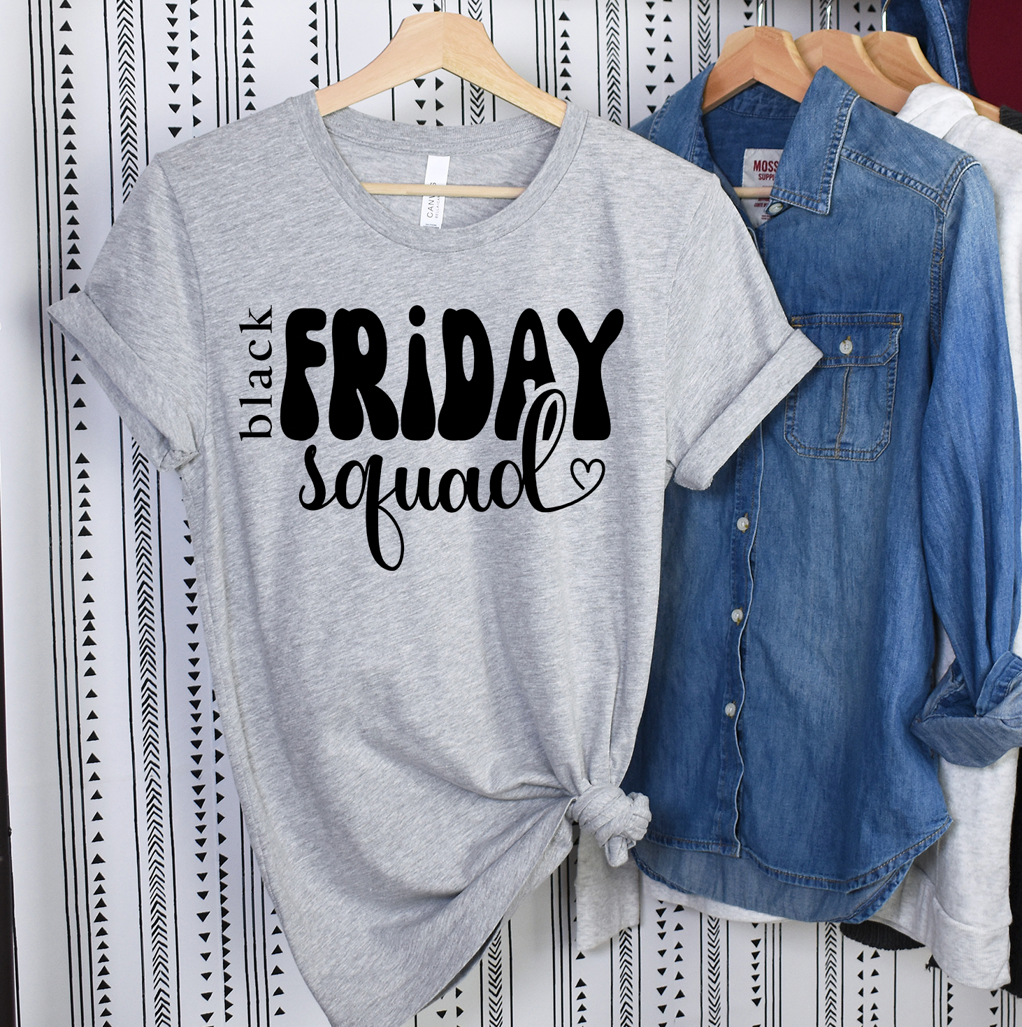 Black Friday Squad Unisex T-shirt featuring vibrant design and soft fabric, perfect for holiday shopping.