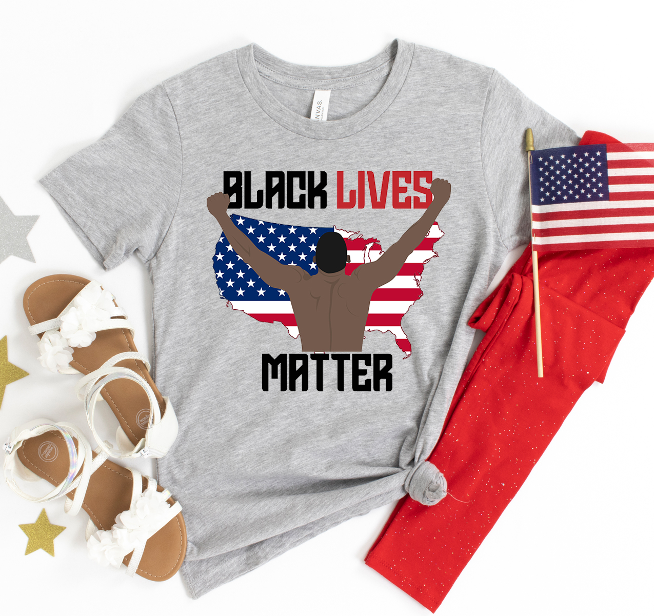 Black Lives Matter T-shirt made from premium ring spun cotton, featuring a vibrant flex print design.