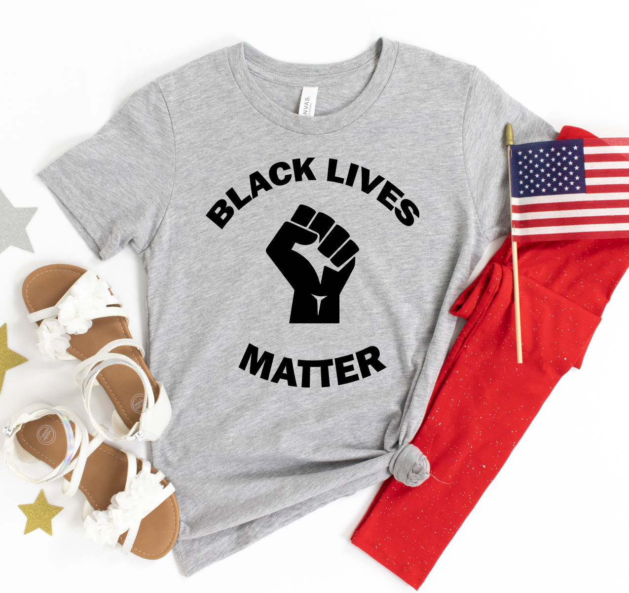 Black Lives Matter T-shirt made of premium ring spun cotton with a striking design and soft textile flex print.