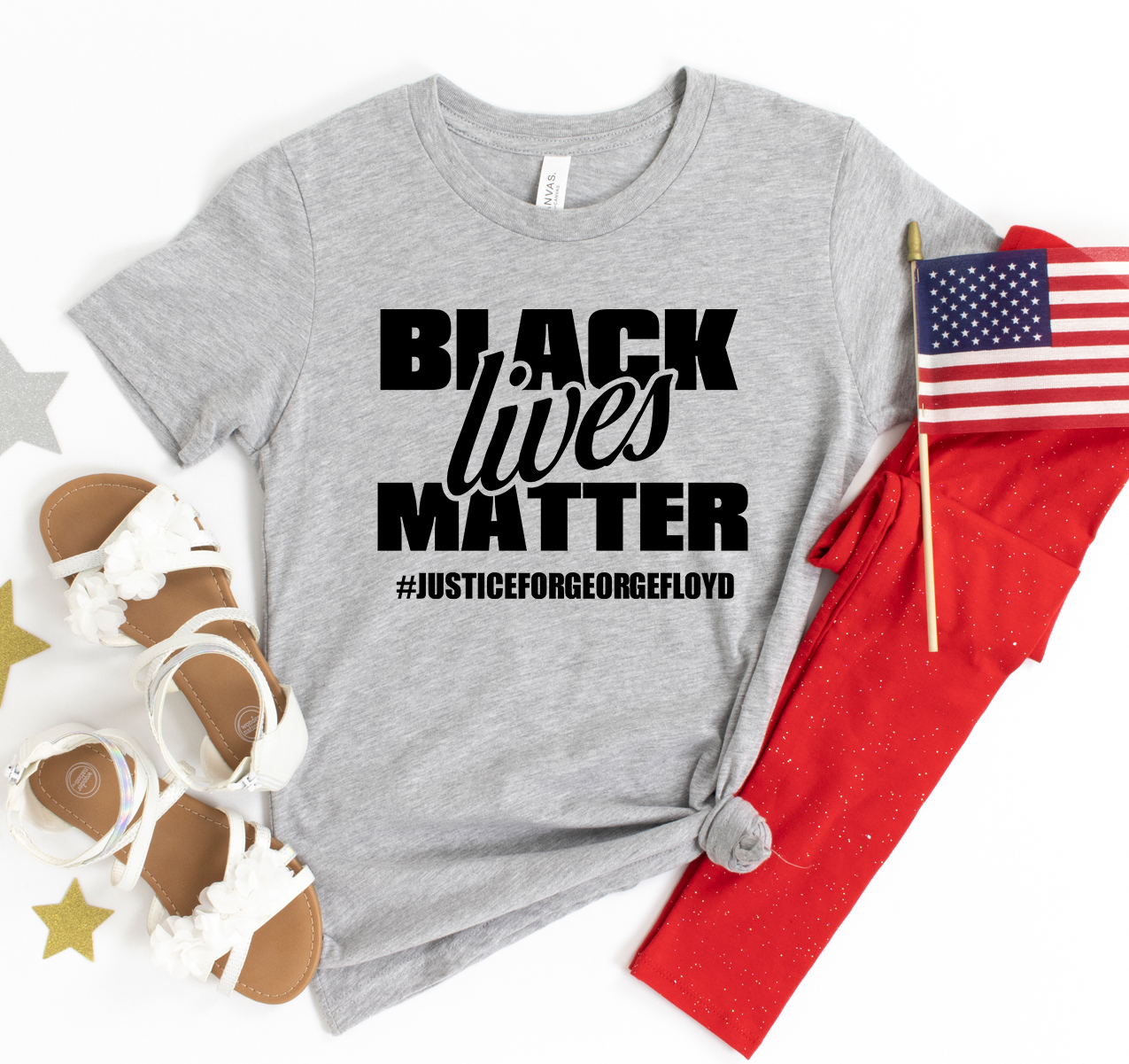 Black Lives Matter T-shirt made of premium ring spun cotton with a striking flex print design.