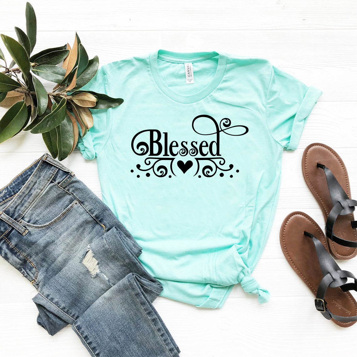 A stylish unisex Blessed Shirt made from soft ring spun cotton, available in multiple colors and sizes.