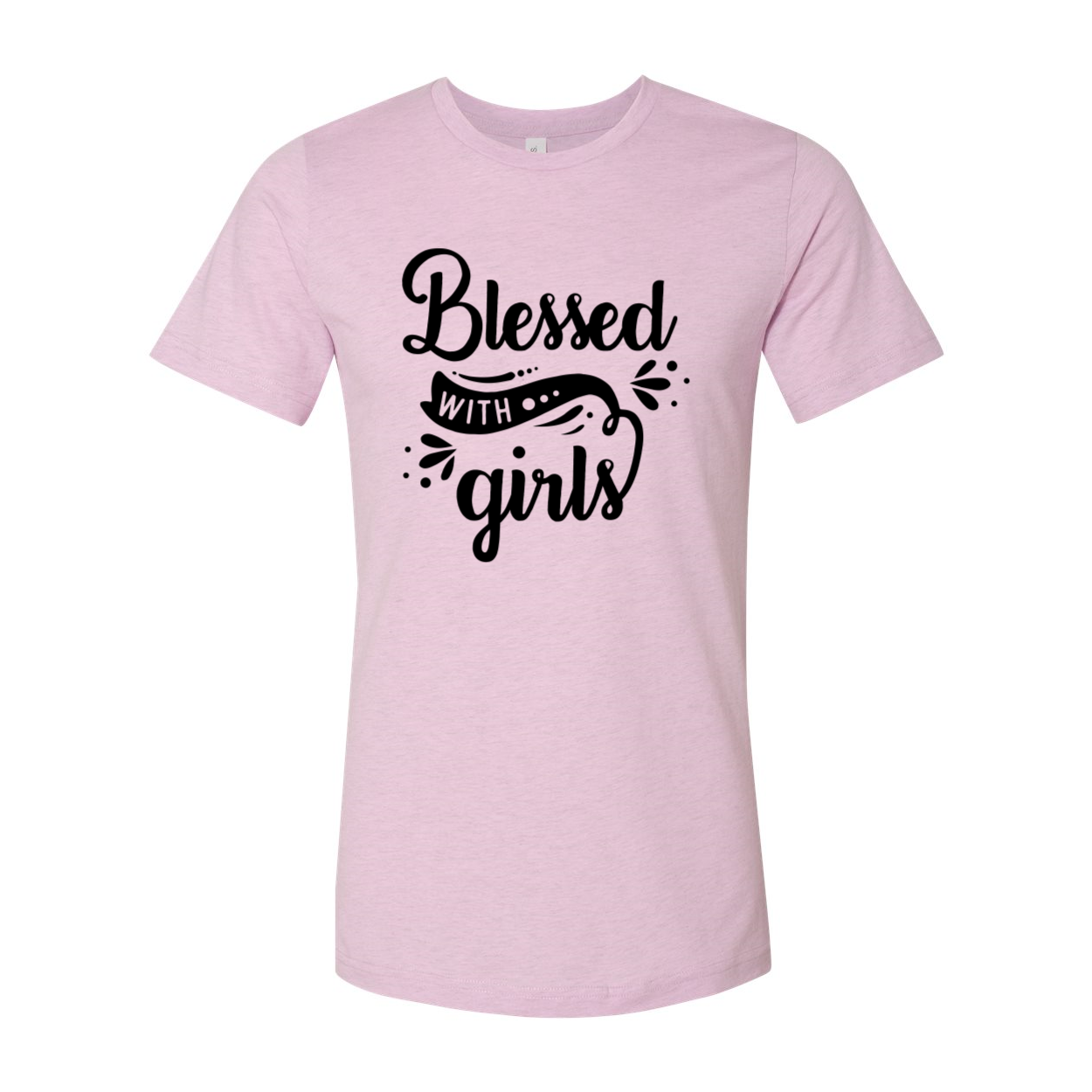 A unisex Blessed With Girls Shirt made from soft ring spun cotton, available in multiple colors and sizes.