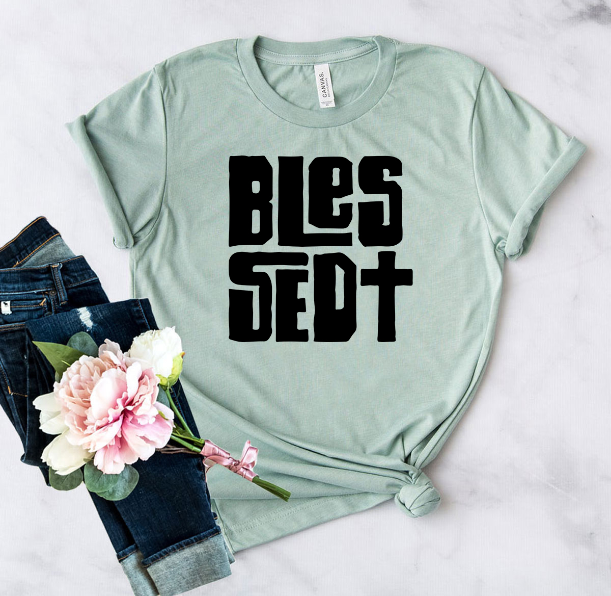 A stylish Blessed Unisex T-shirt in various colors, showcasing its soft fabric and modern fit.