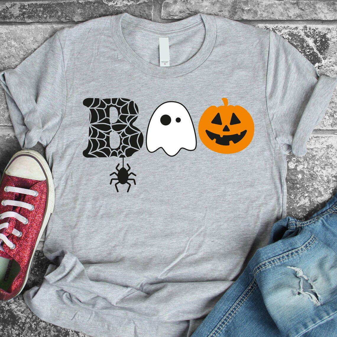 Boo Halloween T-shirt made of premium ring spun cotton with a striking design, perfect for Halloween celebrations.