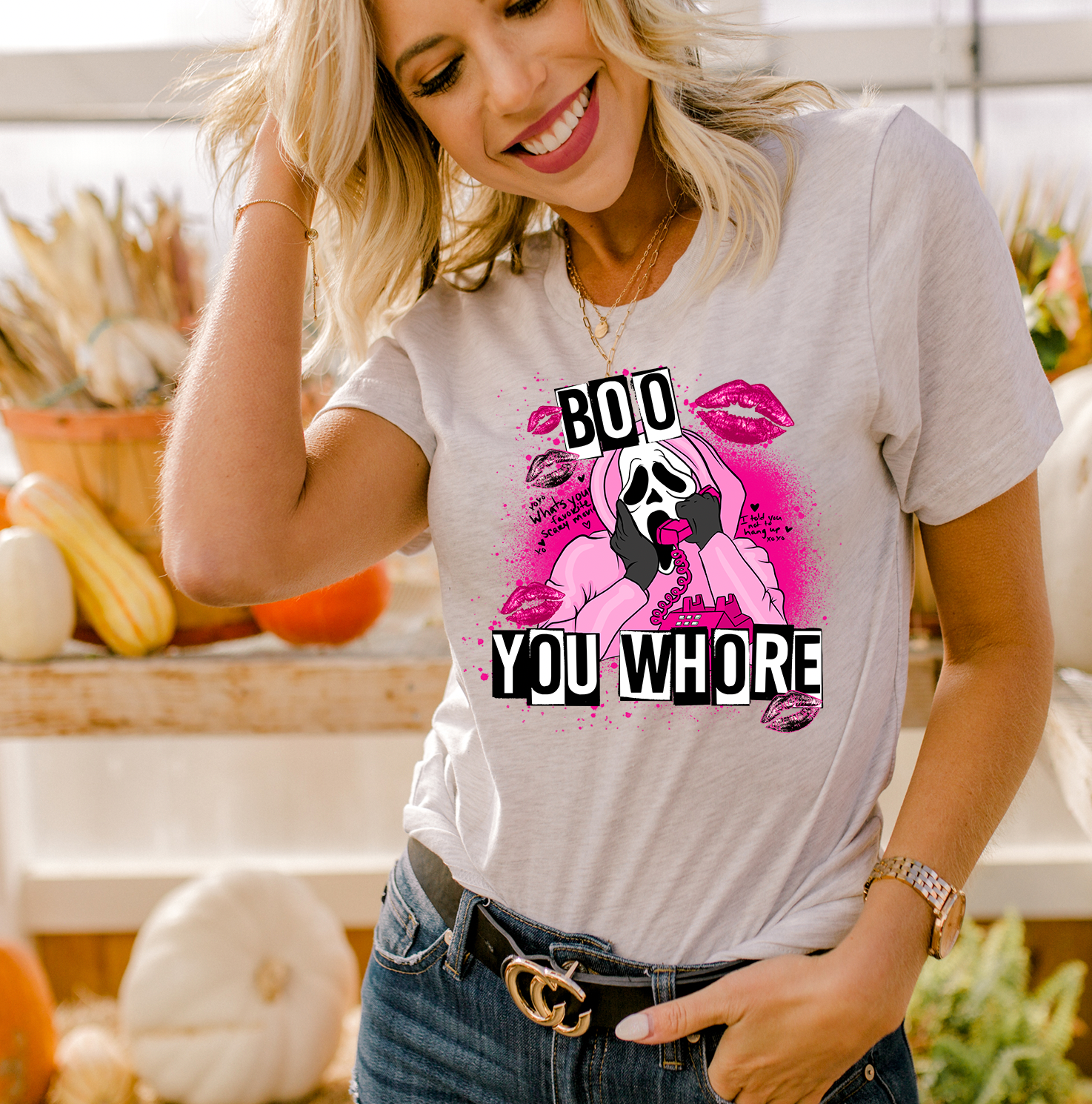 Boo You Whore Unisex T-shirt featuring a bold graphic design, perfect for casual wear.