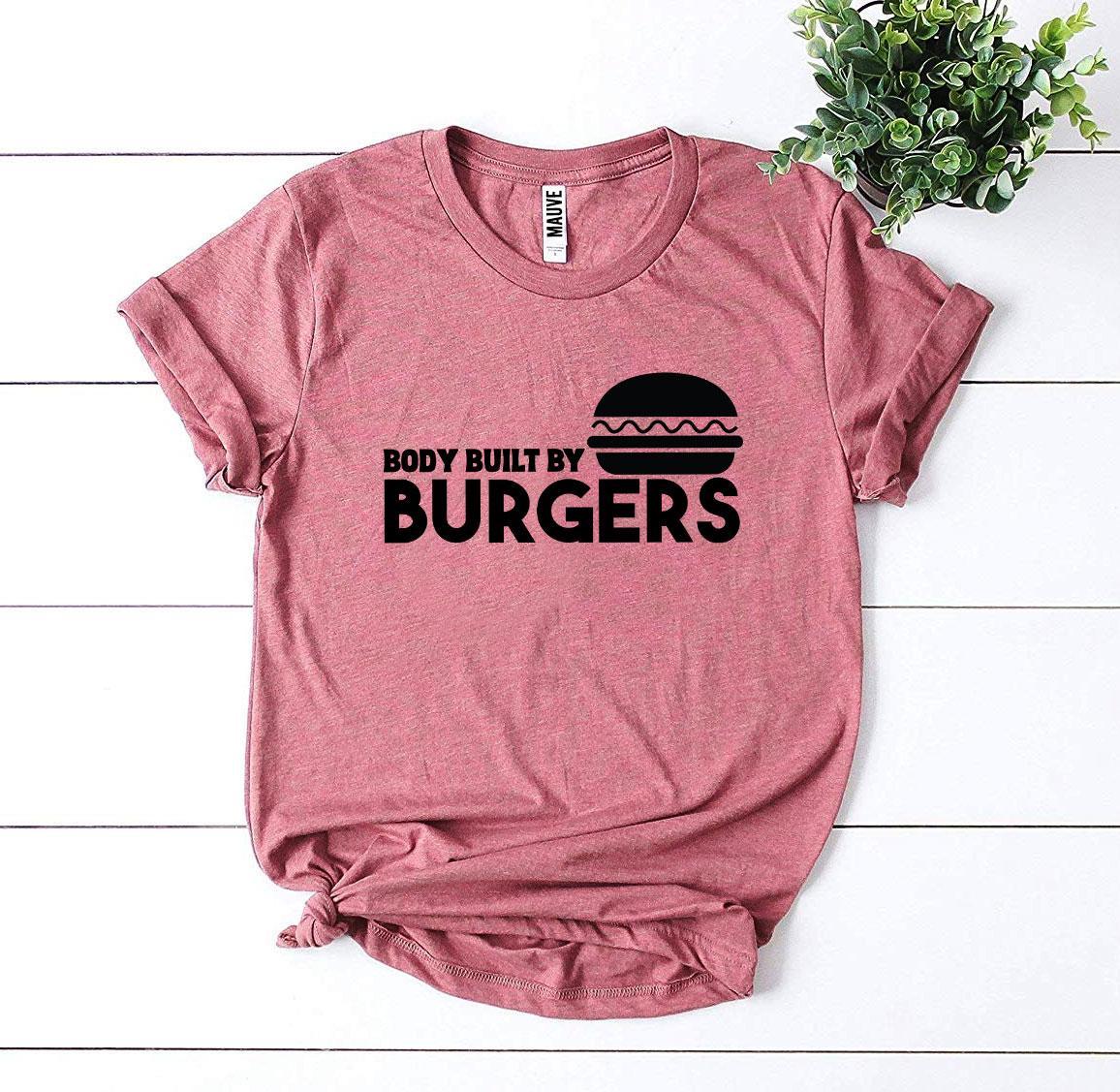 Body Built By Burgers T-shirt made of premium ring spun cotton with a stylish burger-themed design.