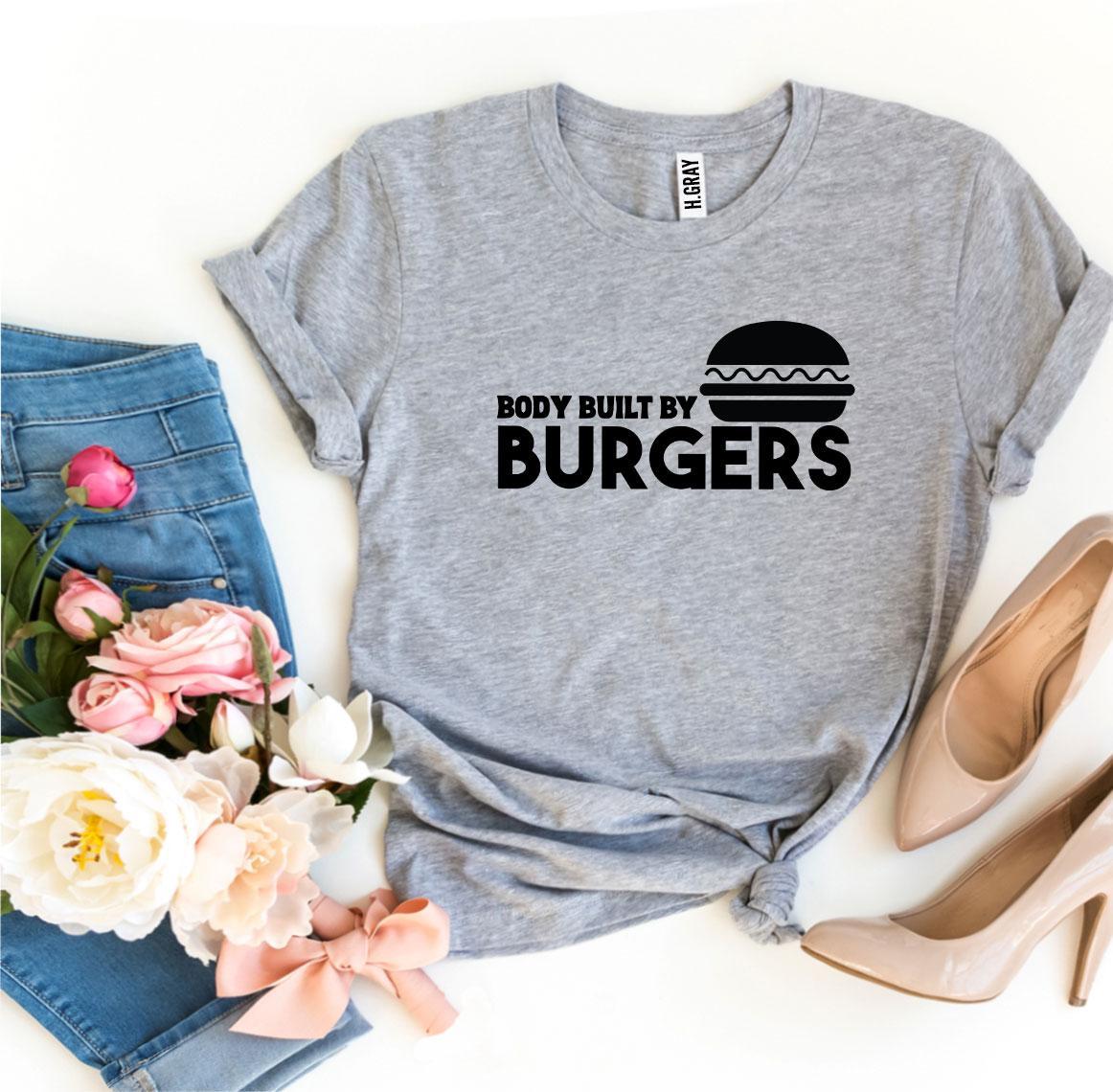 Body Built By Burgers T-shirt made of premium ring spun cotton with a stylish burger-themed design.