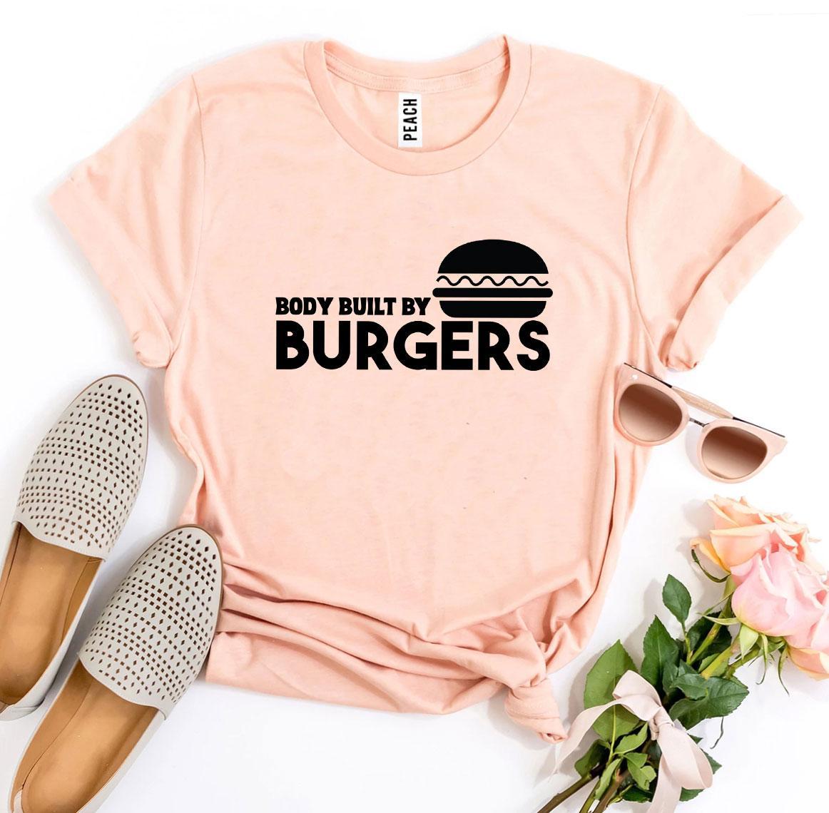 Body Built By Burgers T-shirt made of premium ring spun cotton with a stylish burger-themed design.