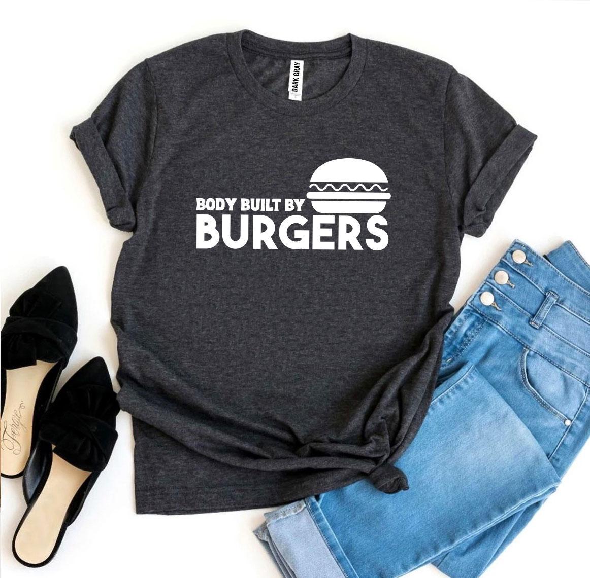 Body Built By Burgers T-shirt made of premium ring spun cotton with a stylish burger-themed design.