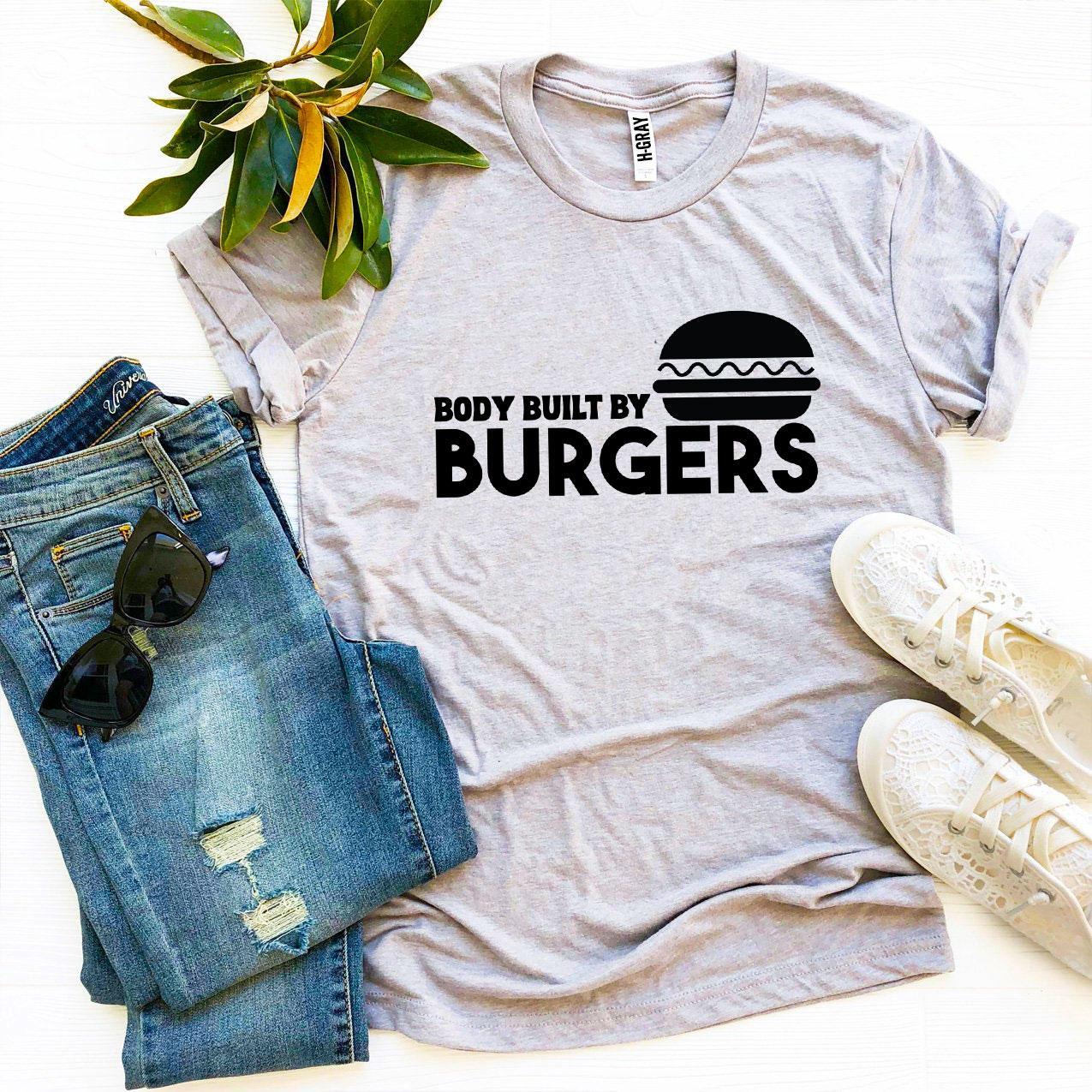 Body Built By Burgers T-shirt made of premium ring spun cotton with a stylish burger-themed design.