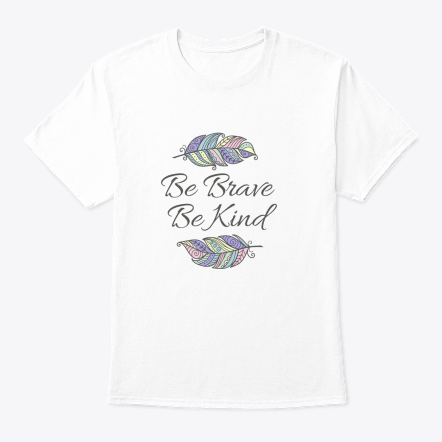 Boho style t-shirt featuring an inspirational quote and colorful ornamental feather design on a soft cotton fabric.