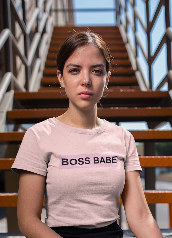 Boss Babe Pink Women T-shirt made from soft ringspun cotton, featuring a stylish design by top artists.