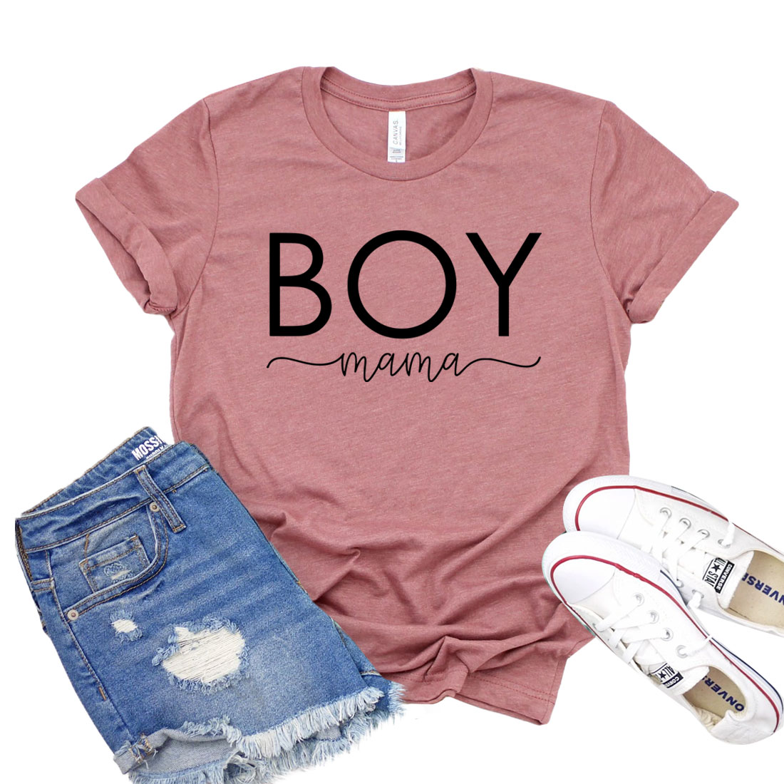 Boy Mama T-shirt in soft cotton fabric, featuring a classic unisex design suitable for all body types.