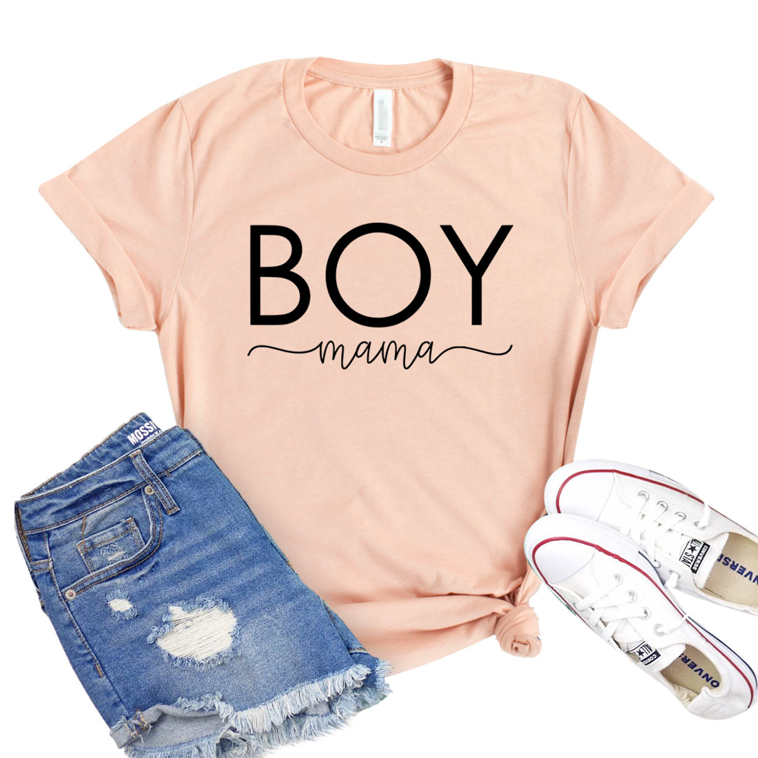 Boy Mama T-shirt in soft cotton fabric, featuring a classic unisex design suitable for all body types.