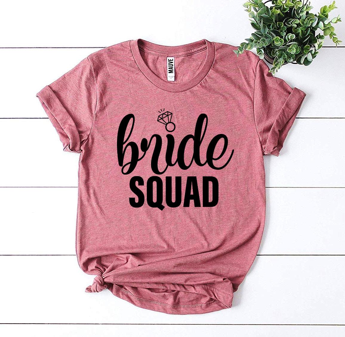 Bride Squad T-shirt made of premium quality cotton, featuring a stylish design perfect for bridal parties.