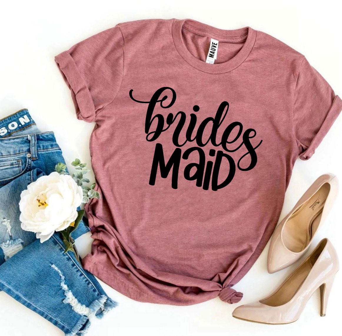 Brides Maid T-shirt made of premium ring spun cotton with vibrant flex print design.