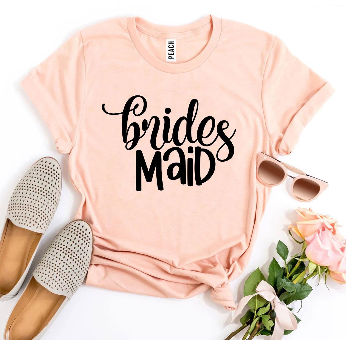 Brides Maid T-shirt made of premium ring spun cotton with vibrant flex print design.