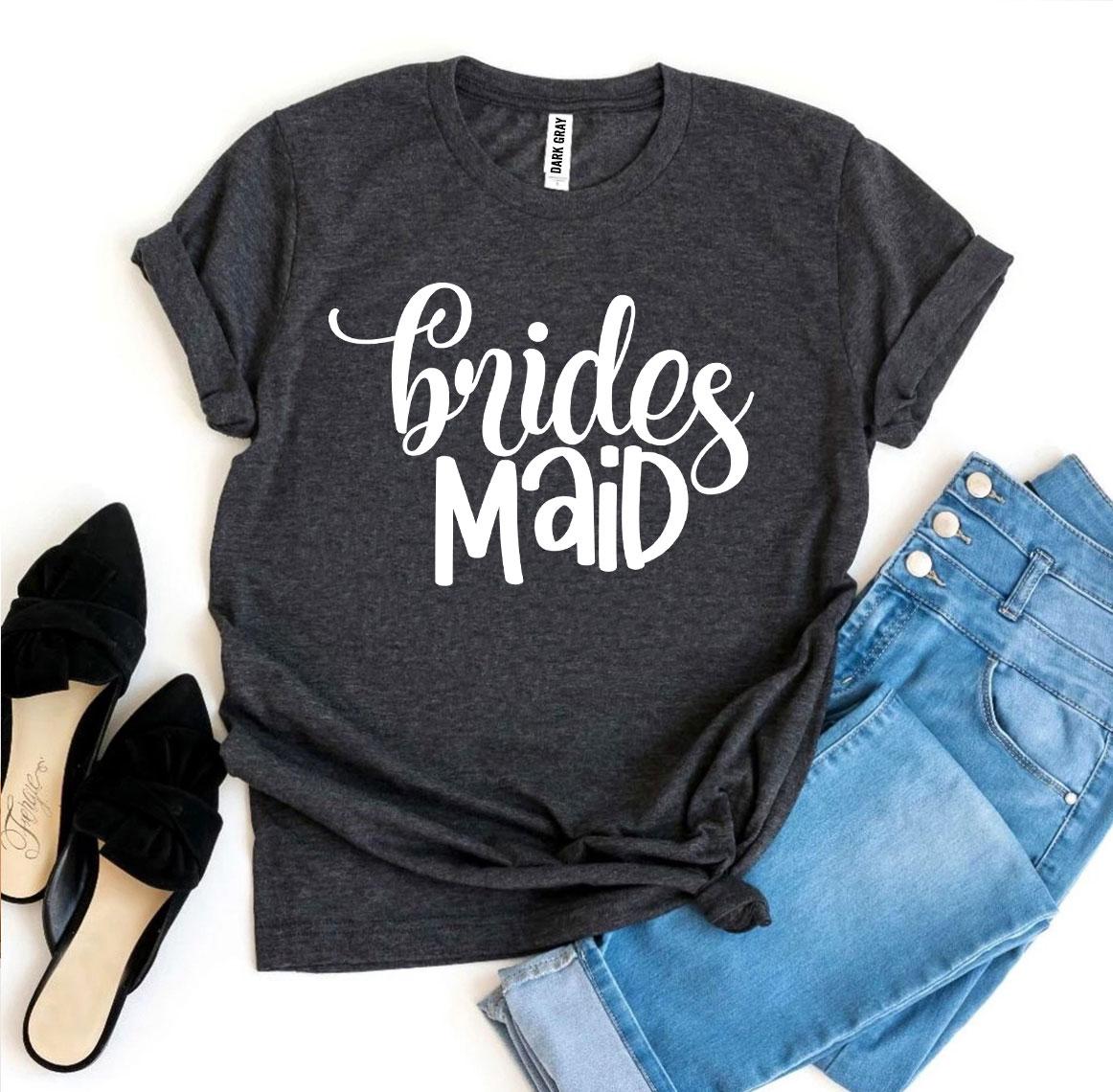 Brides Maid T-shirt made of premium ring spun cotton with vibrant flex print design.