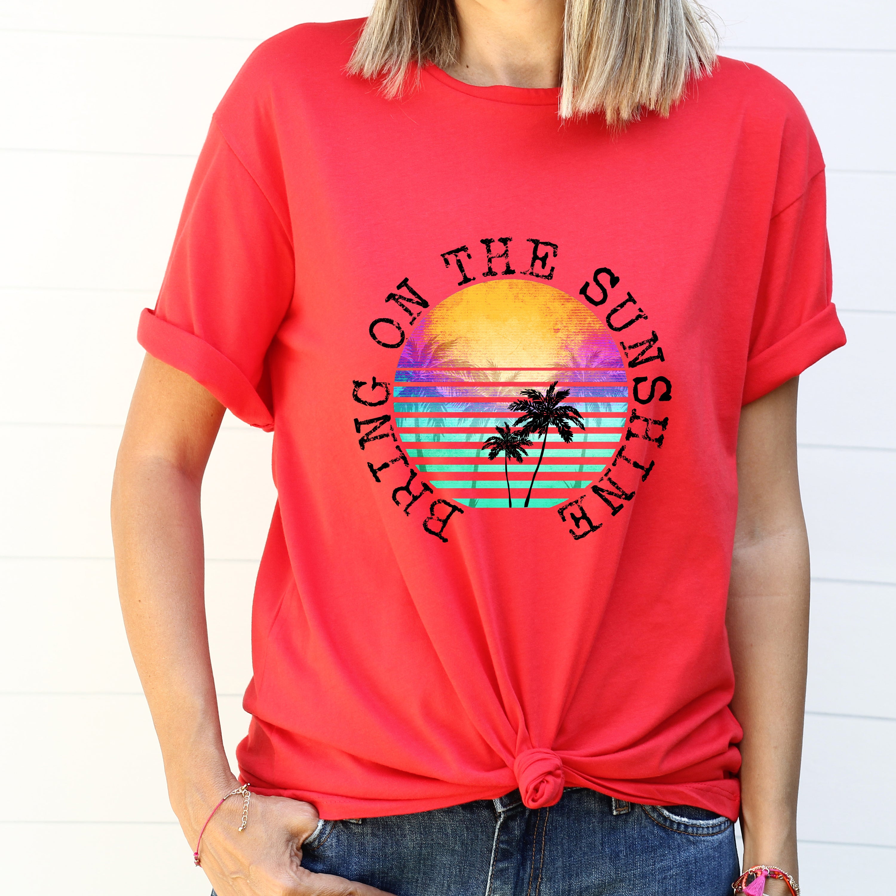 Bring On The Sunshine Unisex T-shirt featuring vibrant design and soft fabric, perfect for casual wear.