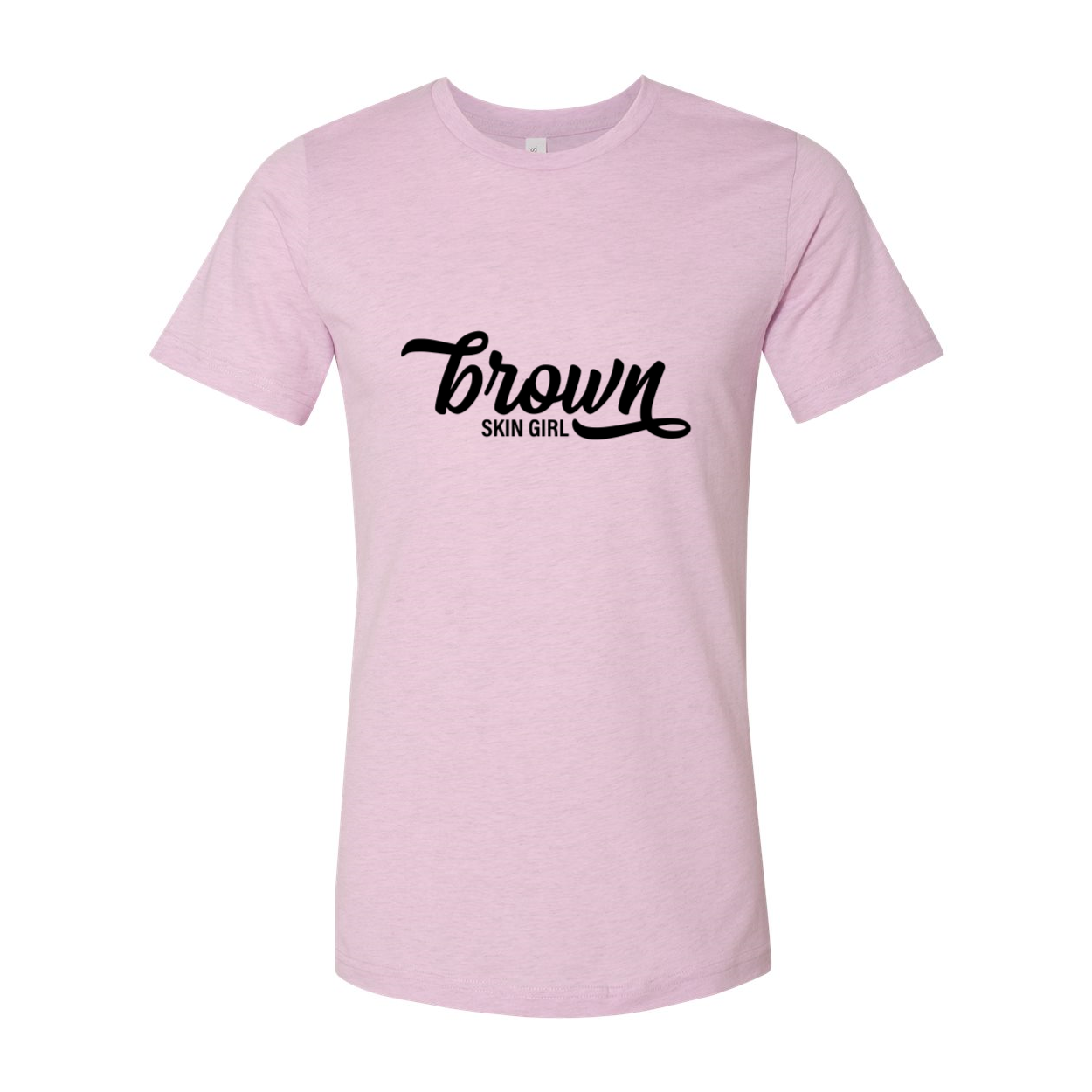 Brown Skin Girl Shirt made from soft ring spun cotton, featuring a crew neck and available in multiple colors and sizes.